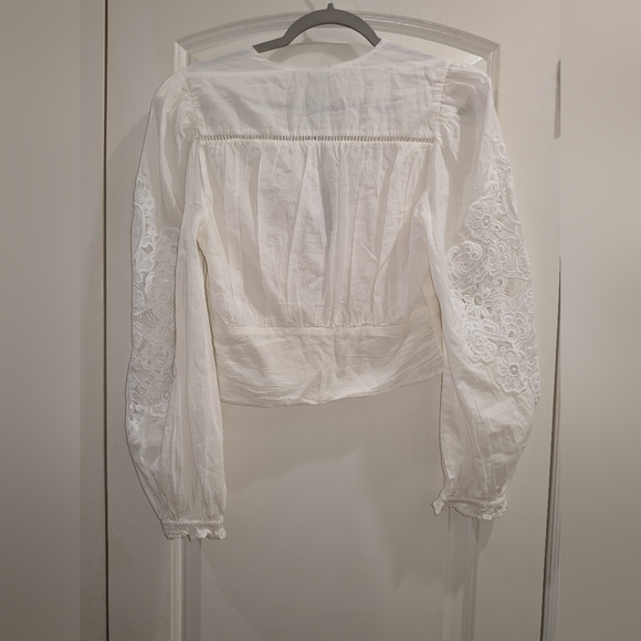 15. NWT FARM RIO OFF-WHITE LACE BLOUSE - Picture 9 of 10